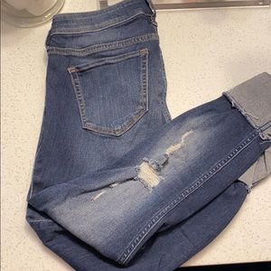 Low rise jean crop legging